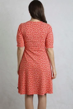 Weird Fish Red Cassandra Jersey Swing Dress