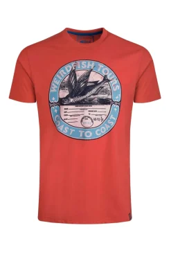 Weird Fish Red Coasting Front Print Graphic T-Shirt