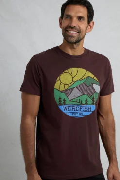 Weird Fish Red Foothills Front Print T-Shirt