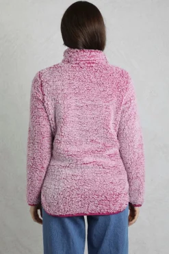 Weird Fish Red Madi Cosy 1/4 Zip Fleece