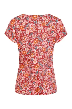 Weird Fish Red Paw Paw Printed T-Shirt