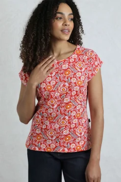 Weird Fish Red Paw Paw Printed T-Shirt