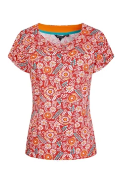 Weird Fish Red Paw Paw Printed T-Shirt