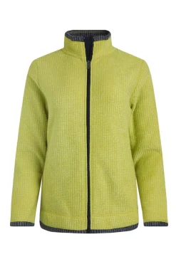 Weird Fish Soft Green Ariana Full Zip Grid Fleece