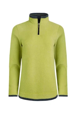 Weird Fish Soft Green Beye 1/4 Zip Grid Fleece