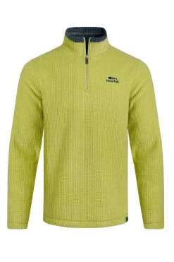 Weird Fish Soft Green Newark 1/4 Zip Grid Fleece