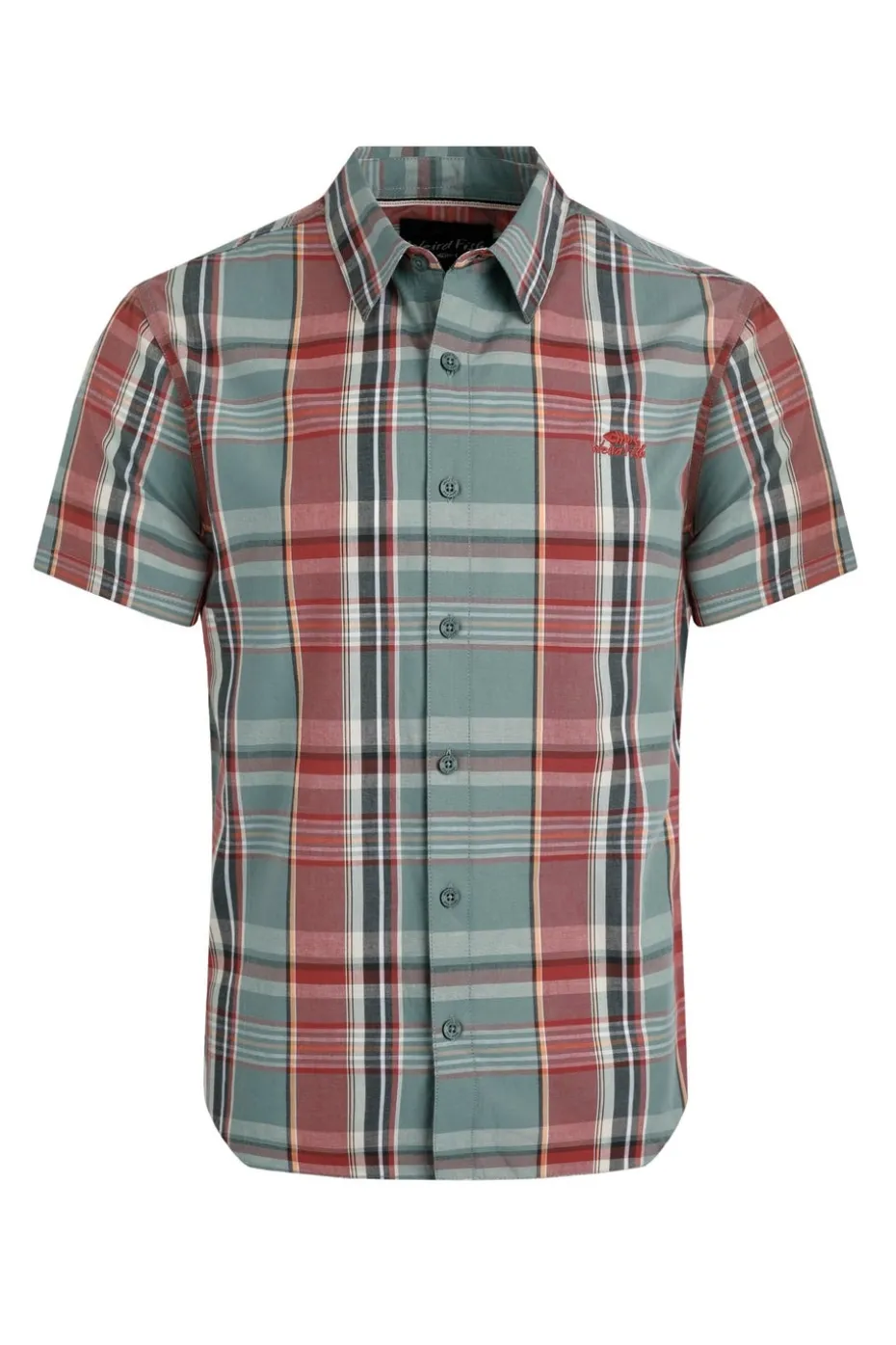 Weird Fish Teal Blue Judd Short Sleeve Check Shirt