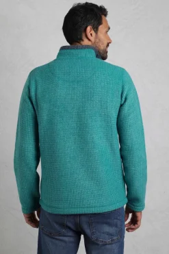 Weird Fish Teal Newark 1/4 Zip Grid Fleece