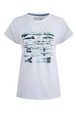 Weird Fish White Beach Run Front Print Graphic T-Shirt