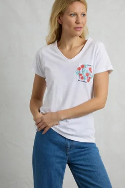 Weird Fish White No Rain No Flowers Slub Pocket T-Shirt