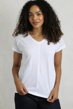 Weird Fish White Pernille Cutaway T-Shirt