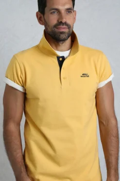 Weird Fish Yellow Miles Pique Polo