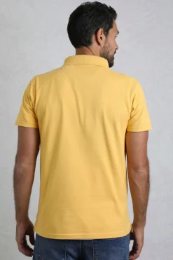 Weird Fish Yellow Miles Pique Polo