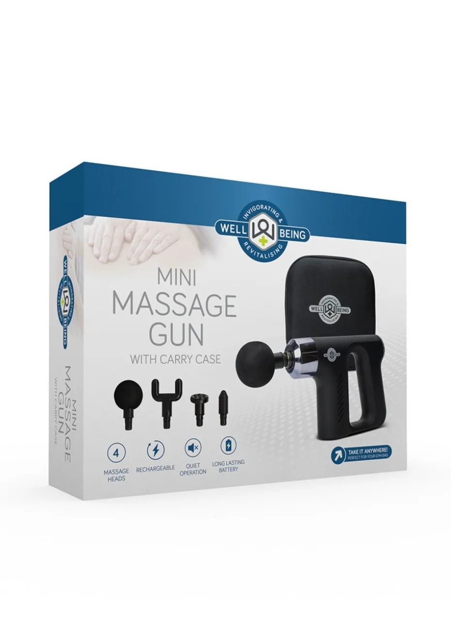 Wellbeing Black Mini Massage Gun with Carry Case