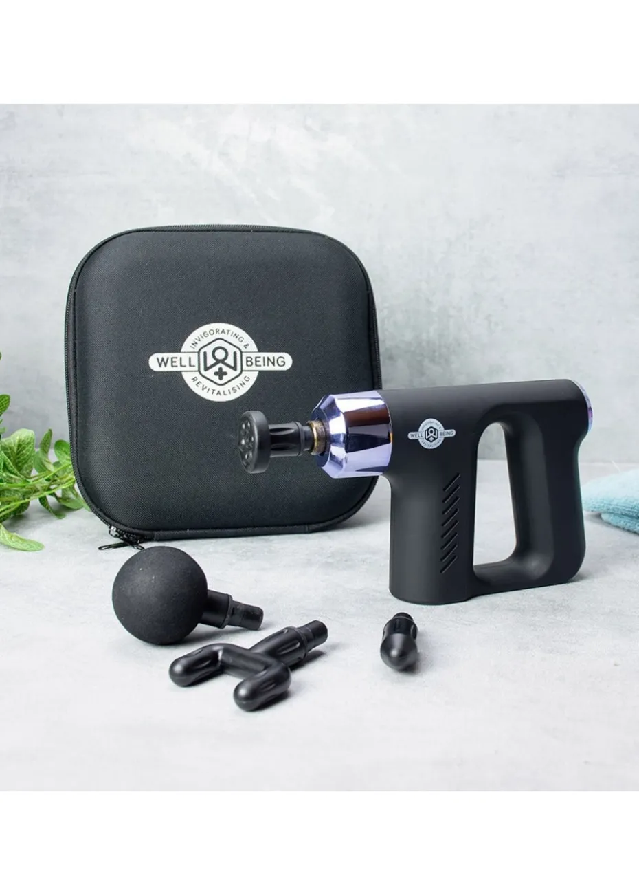 Wellbeing Black Mini Massage Gun with Carry Case