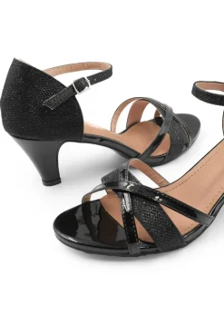 Where's That From Artemis Mid High Heel In Black Glitter