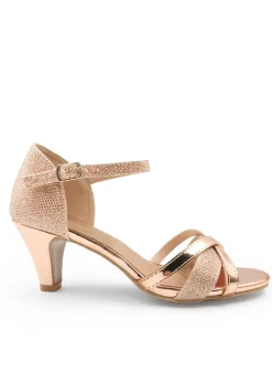 Where's That From Artemis Mid High Heel In Champagne Glitter