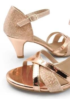 Where's That From Artemis Mid High Heel In Champagne Glitter