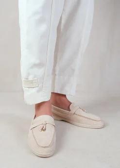 Where's That From Beige Suede Pegasus Wide-Fit Slip On Loafers