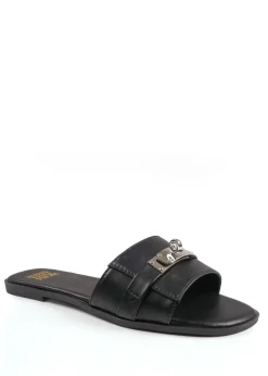 Where's That From Black Emmeline Single Band Slider Sandals