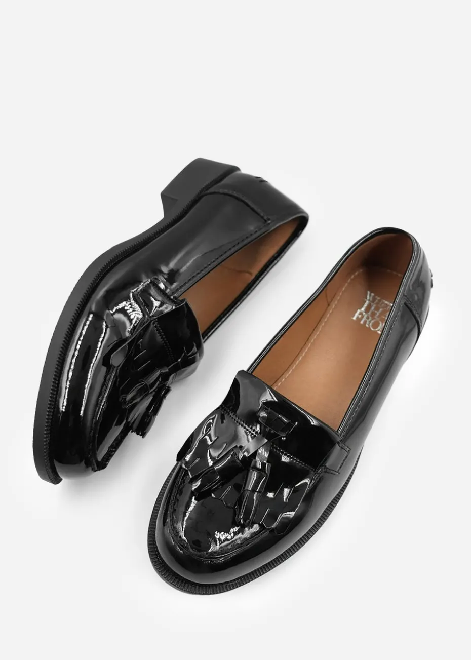 Where's That From Black Imogen Extra Wide Slip On Loafers