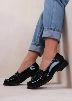 Where's That From Black Imogen Extra Wide Slip On Loafers