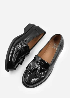 Where's That From Black Imogen Wide Fit Slip On Loafers
