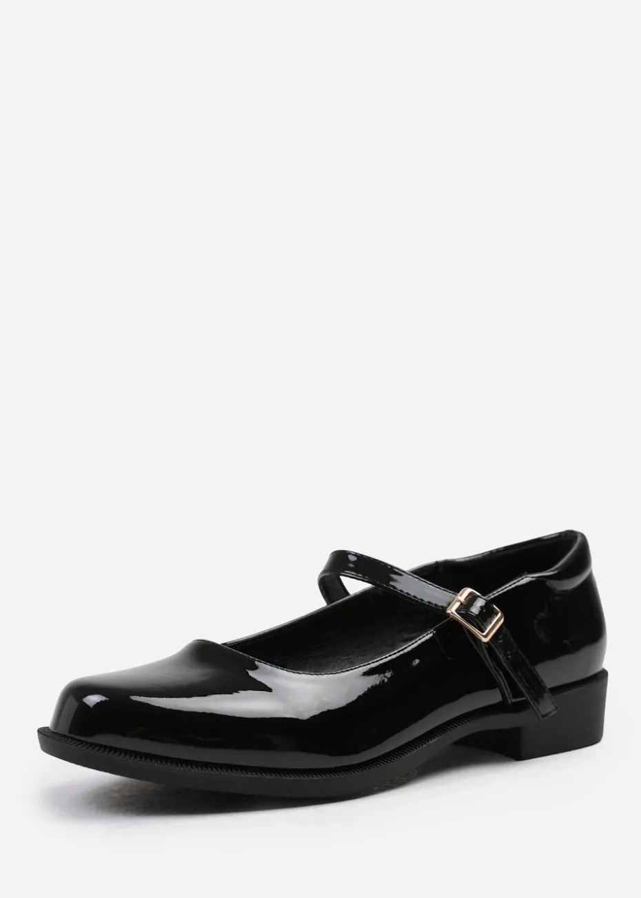 Where's That From Black Kingston Extra Wide Low Heel Loafers
