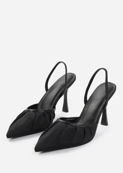 Where's That From Black Maldives Wide Fit Pointed Toe Heels