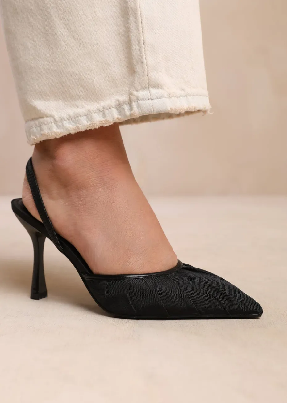 Where's That From Black Maldives Wide Fit Pointed Toe Heels