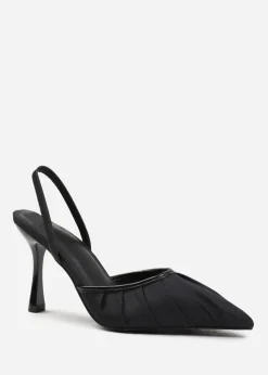 Where's That From Black Maldives Wide Fit Pointed Toe Heels
