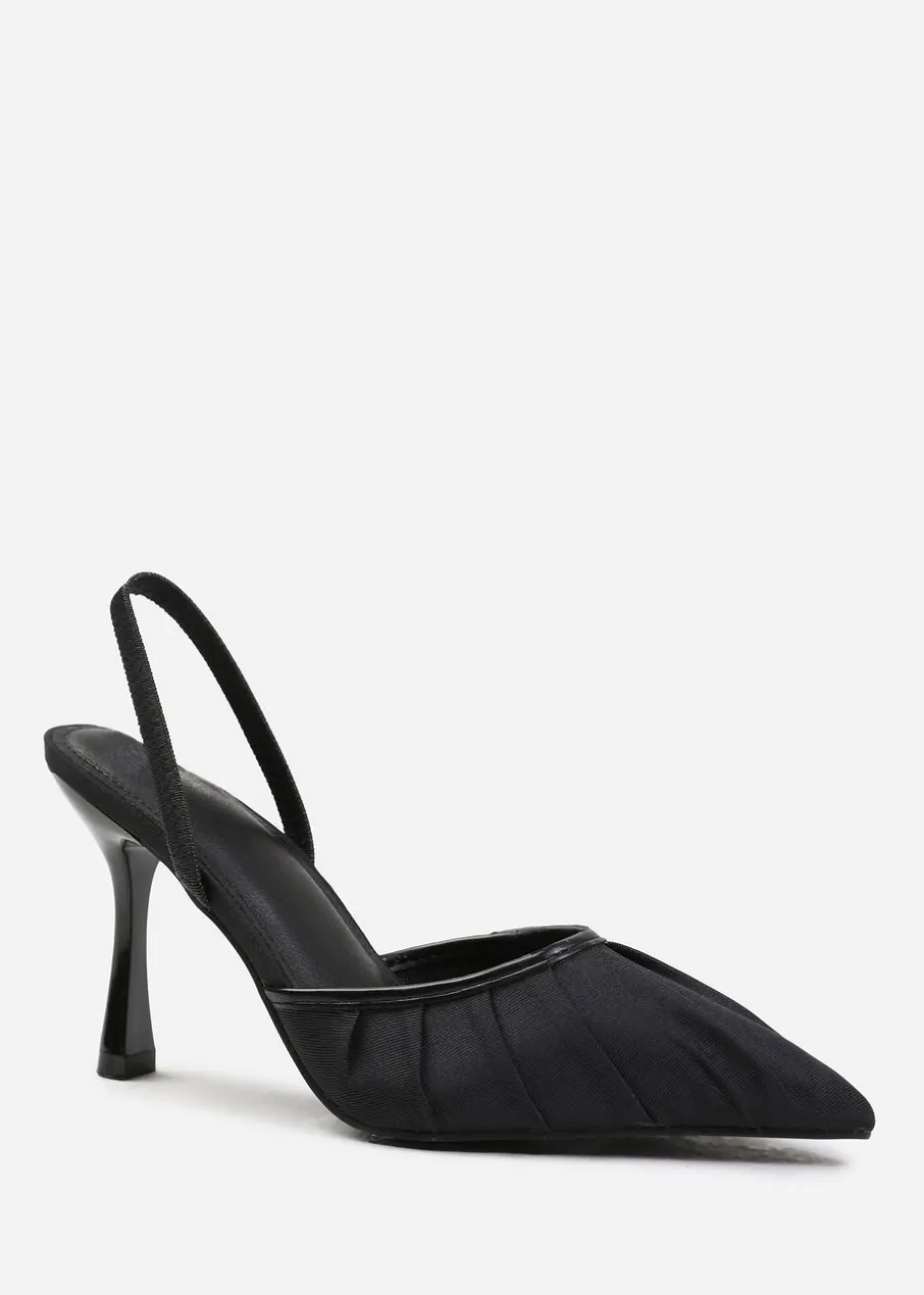 Where's That From Black Maldives Wide Fit Pointed Toe Heels