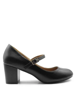 Where's That From Black PU Araceli Extra Wide Mary Jane Pumps