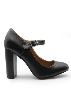 Where's That From Black Pu Michelle Block High Heel Pump