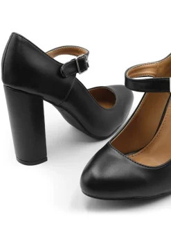 Where's That From Black Pu Michelle Block High Heel Pump