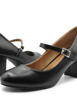 Where's That From Black PU Araceli Wide  Mary Jane Pumps