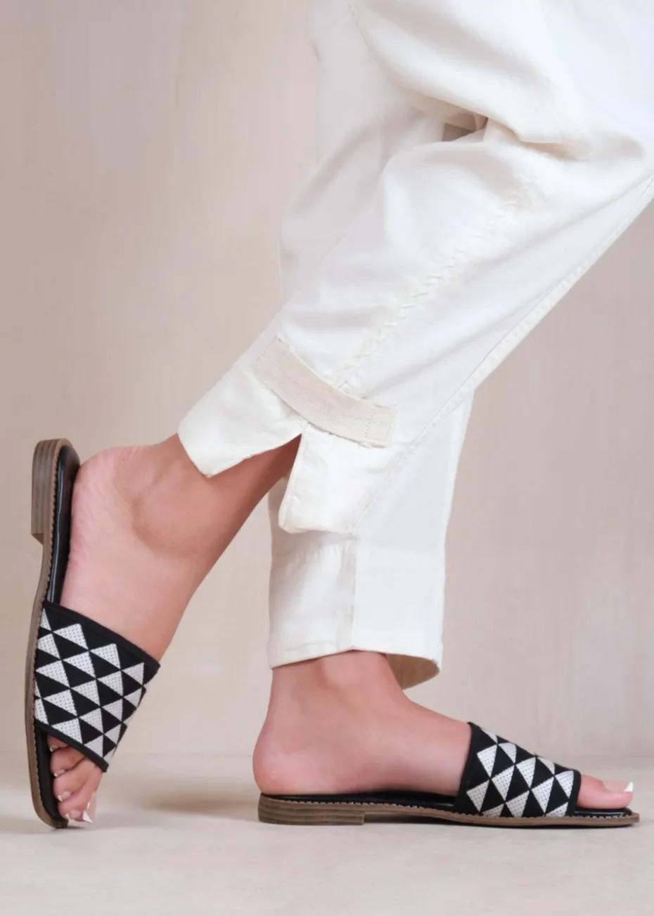 Where's That From Black Pu Sycamore Flat Sandals