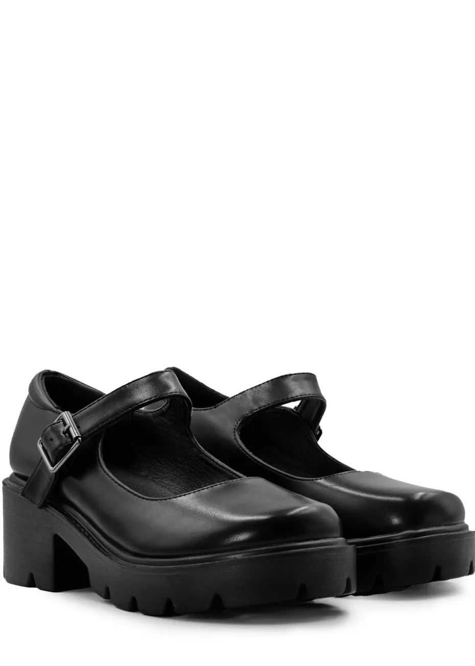 Where's That From Black Pu Rylee Chunky Platform Retro Loafers