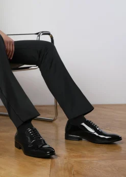 Where's That From Black Patent Nick Oxford Lace Up Work Dress Shoes