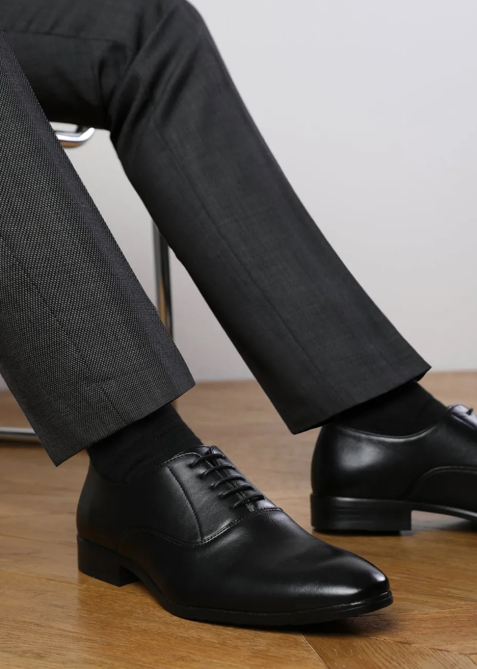 Where's That From Black PU Nick Oxford Lace Up Work Dress Shoes