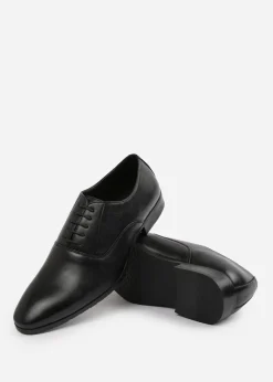 Where's That From Black PU Nick Oxford Lace Up Work Dress Shoes