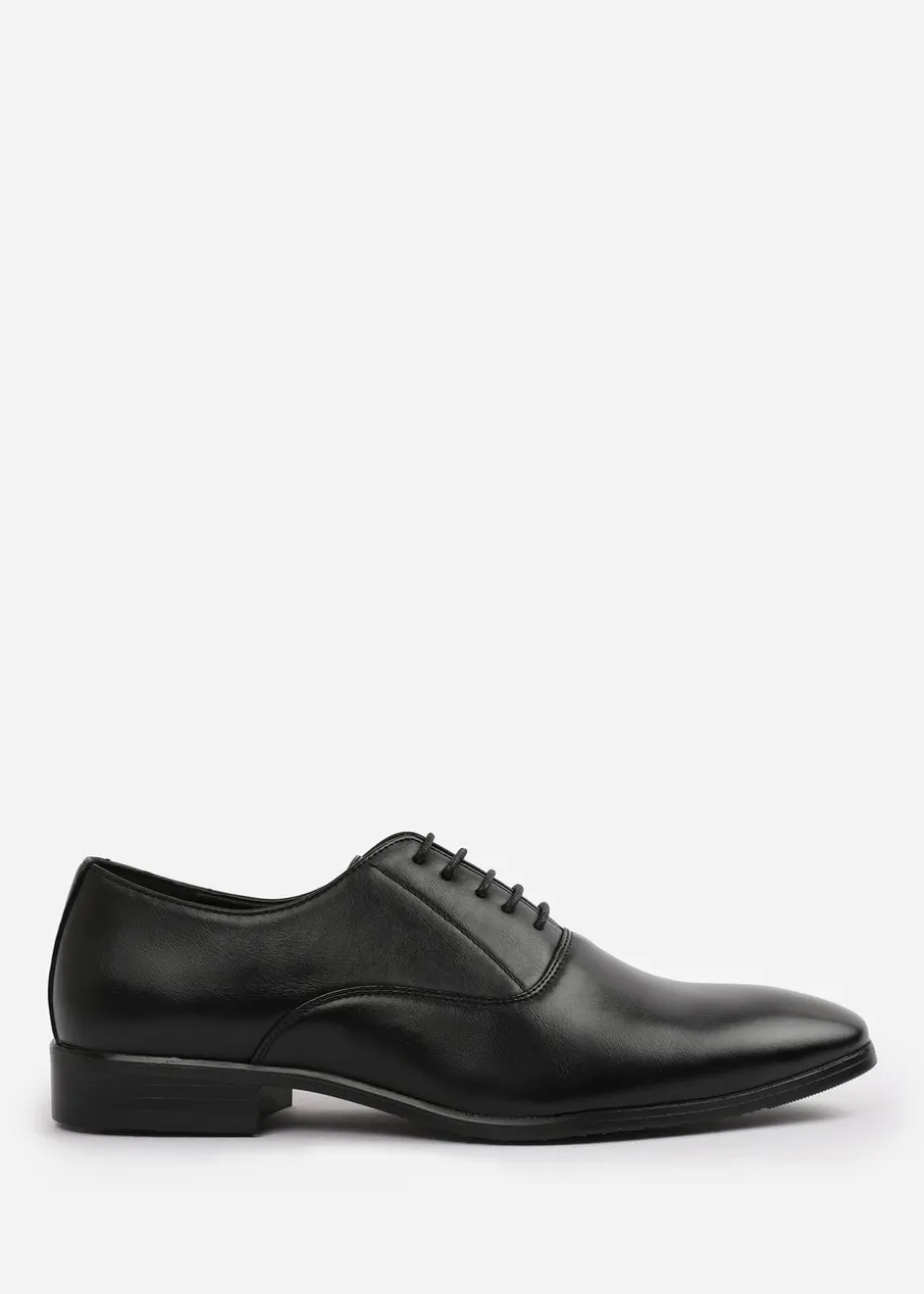 Where's That From Black PU Nick Oxford Lace Up Work Dress Shoes