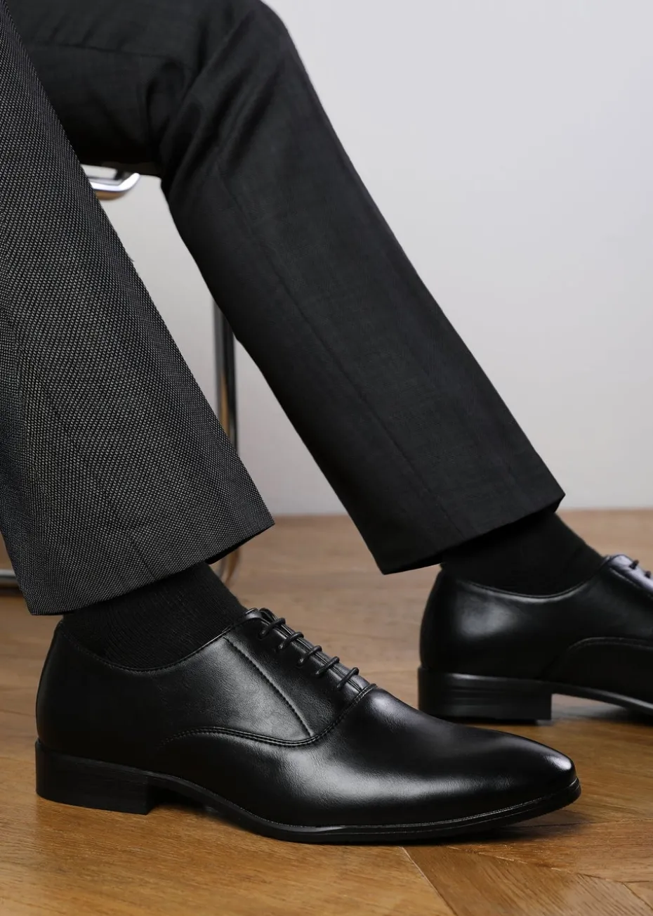 Where's That From Black PU Nick Oxford Lace Up Work Dress Shoes