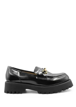 Where's That From Black Patent Muriel Chunky Slip On Loafers