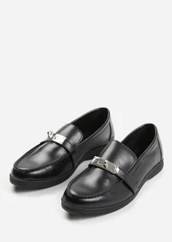 Where's That From Black Pu Monaco Slip On Loafers
