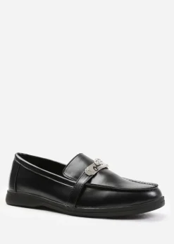 Where's That From Black Pu Monaco Slip On Loafers