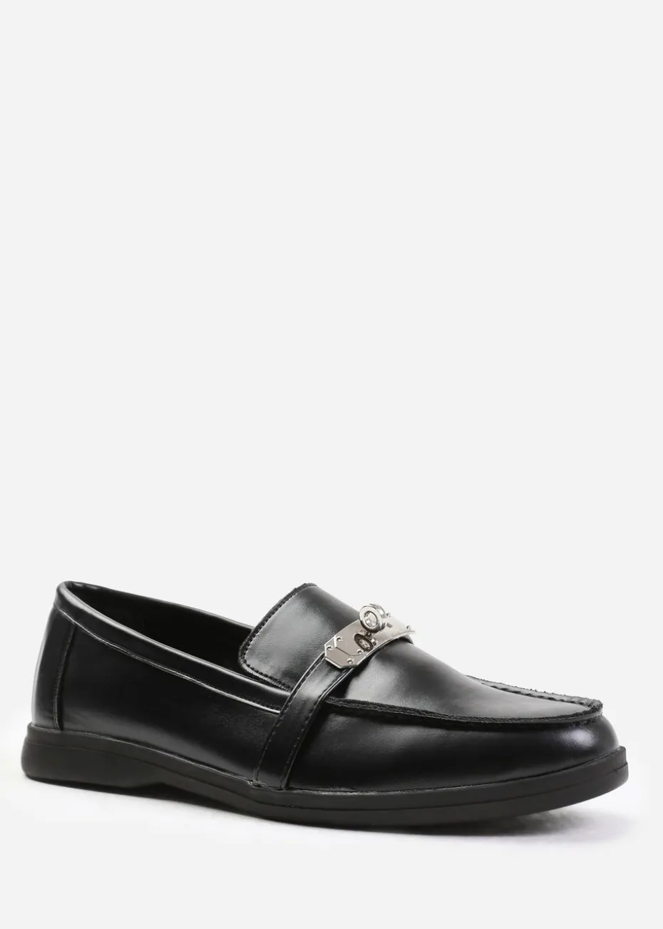 Where's That From Black Pu Monaco Slip On Loafers