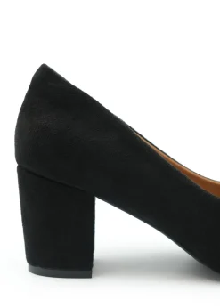 Where's That From Black Suede Melrose Block Heel Court Shoes
