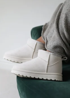 Where's That From Cream Faux-Suede Maple Faux Fur Slipper Boots