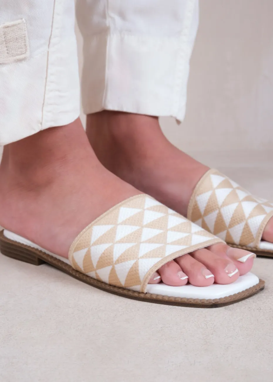 Where's That From Cream Pu Sycamore Flat Sandals